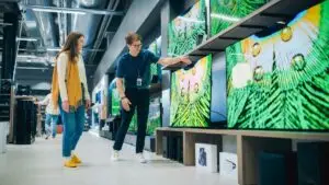 Consumer Shopping for a TV with a Retail Associate